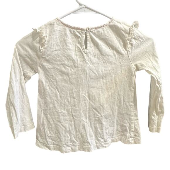 Mini Boden Blouse White Swiss Dot Ruffles Embroidery 100% Cotton Size 4-5Y 110cm - Picture 2 of 7